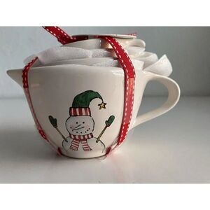 Rae Dunn Snowman Christmas Measuring Cups 4 Different Designs With Handles NEW